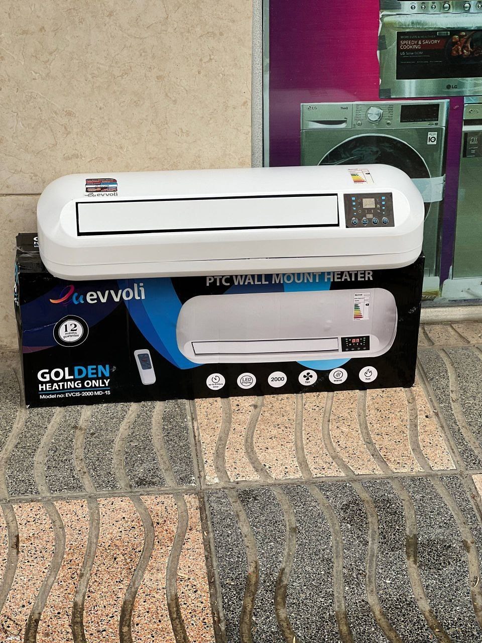 بخاری برقی ایوولی مدل EVCIS-2000 ریموت‌دار | خرید بخاری برقی کم‌مصرف از NafasHome