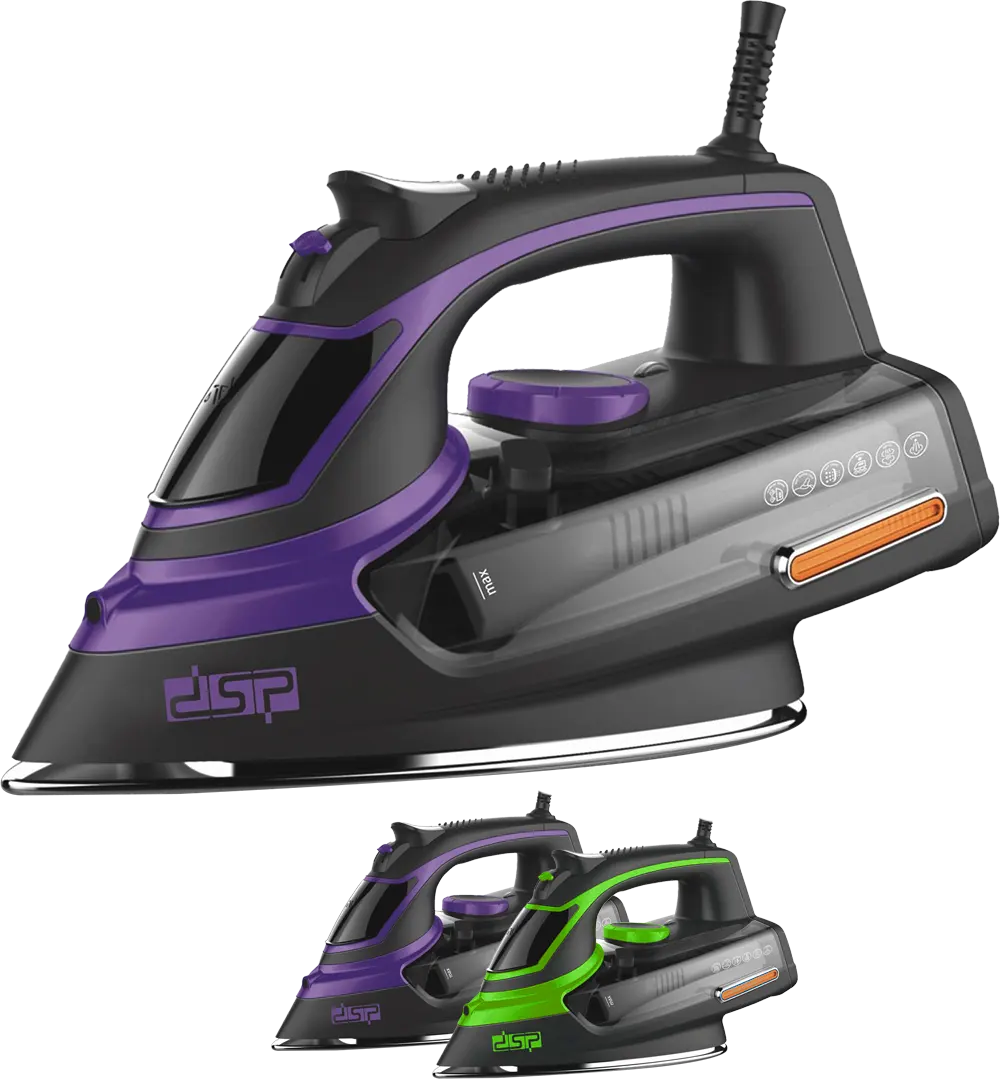 اتو بخار دی‌اس‌پی مدل DSP KD1004 | اتوی بخار قدرتمند با کف سرامیکی و بخاردهی عمودی | خرید از NafasHome