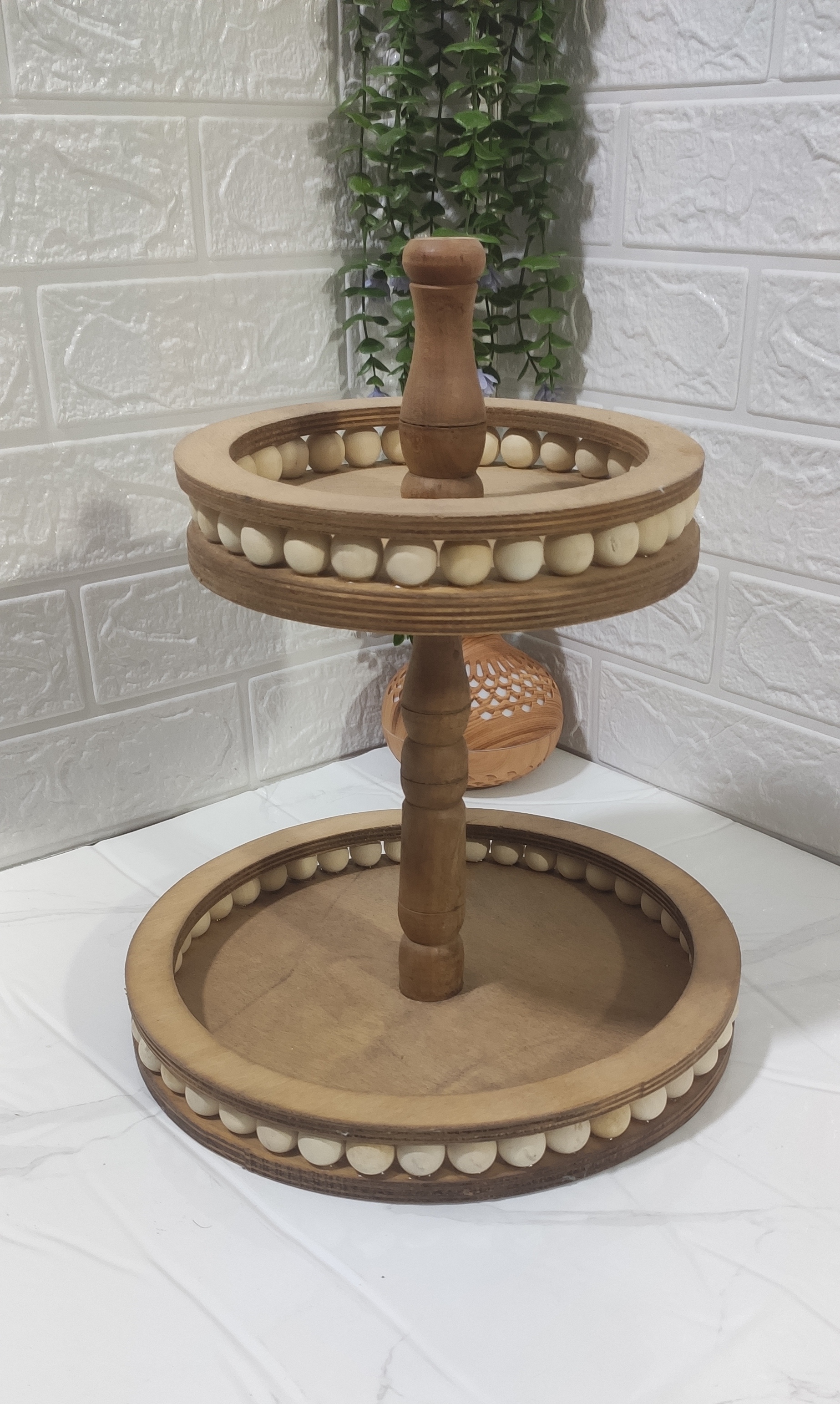 میوه خوری چوبی مرواریدی