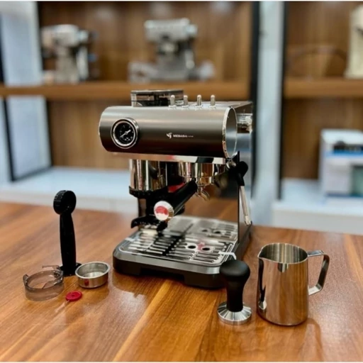 اسپرسوساز مباشی مدل  2071 | دستگاه قهوه‌ساز حرفه‌ای با فشار بخار 20 بار و طراحی استیل | خرید از NafasHome